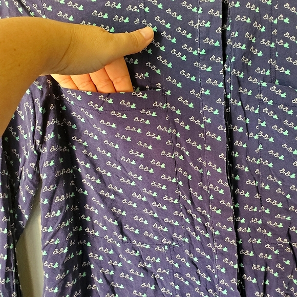 Anthropologie Split Back Button Down in Bird Print - Picture 4 of 6